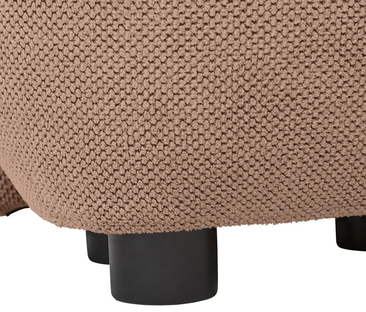 ECKSOFA in Webstoff Altrosa  - Schwarz/Altrosa, Modern, Kunststoff/Textil (265/175cm) - MID.YOU