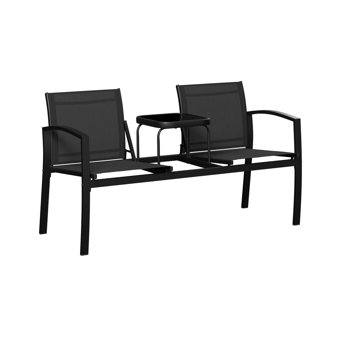 GARTENBANK 143/81/64 cm  Eisen  - Anthrazit, Basics, Glas/Textil (143/81/64cm) - Ambia Garden