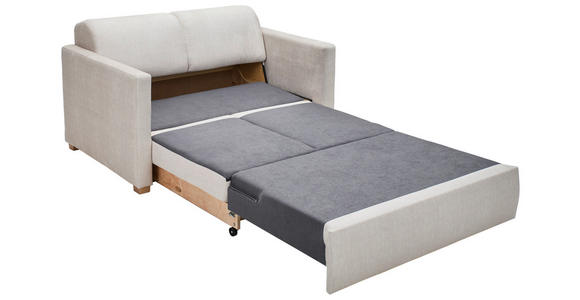 SCHLAFSOFA in Flachgewebe Creme - Buchefarben/Creme, KONVENTIONELL, Holz/Textil (144/81/97,5cm) - Carryhome