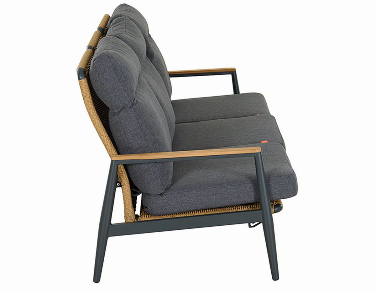 LOUNGEGARNITUR Teakholz Aluminium  - Anthrazit/Grau, Basics, Holz/Metall - Siena Garden