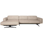 ECKSOFA Sandfarben Struktur  - Sandfarben/Eichefarben, Design, Holz/Textil (163/305cm) - Novel