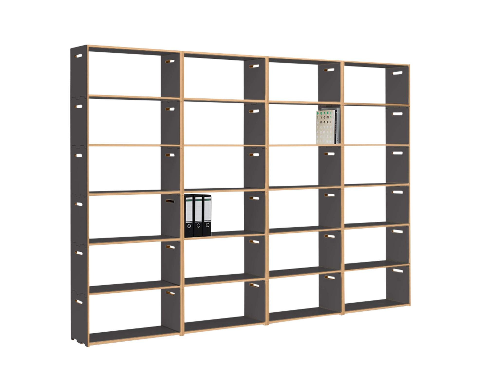 AKTENREGAL Buchefarben, Anthrazit  - Anthrazit/Buchefarben, MODERN, Holzwerkstoff (304/214,3/32cm) - Tojo