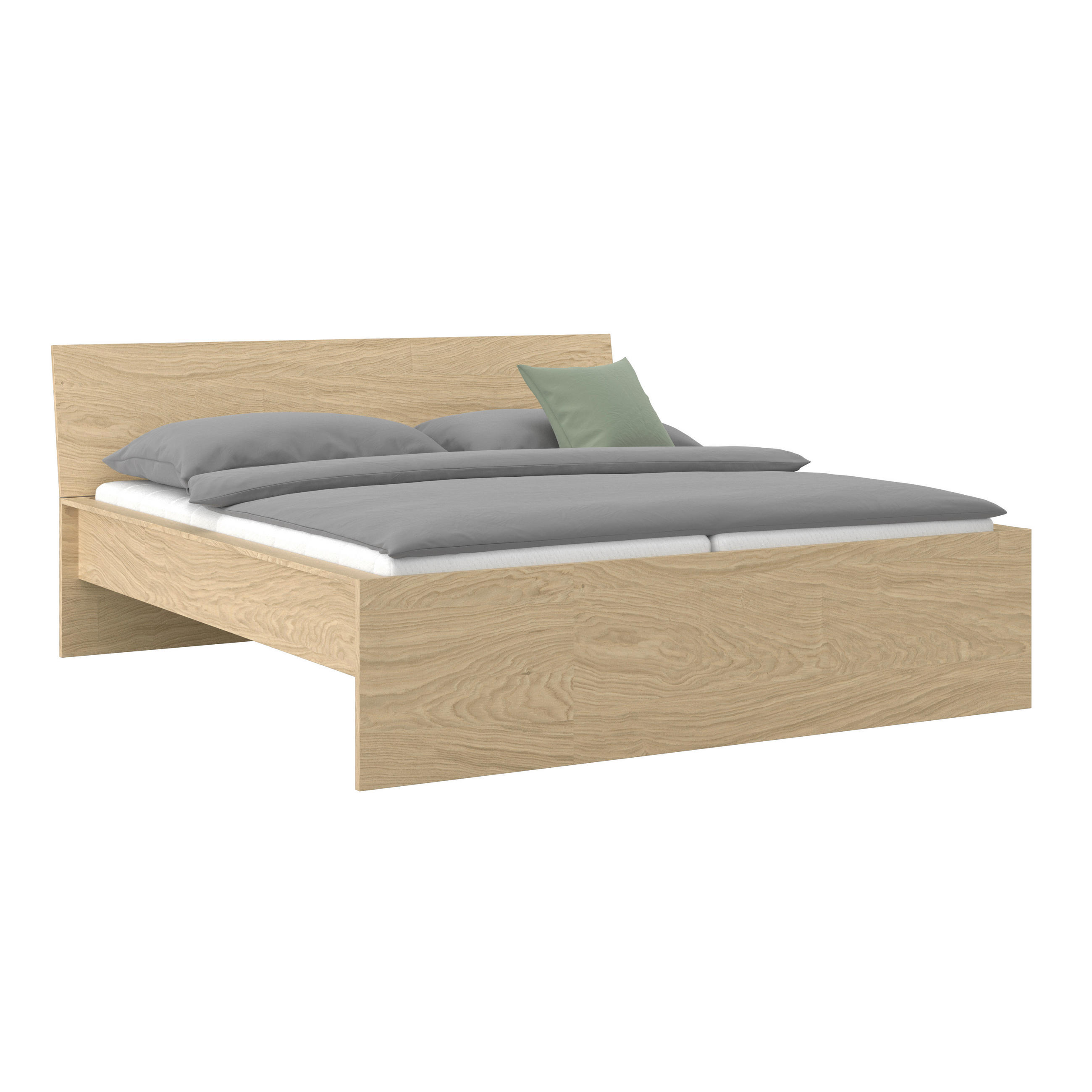 BETT 160/200 cm,  in Eichefarben  - Eichefarben, KONVENTIONELL (160/200cm) - Hom`in