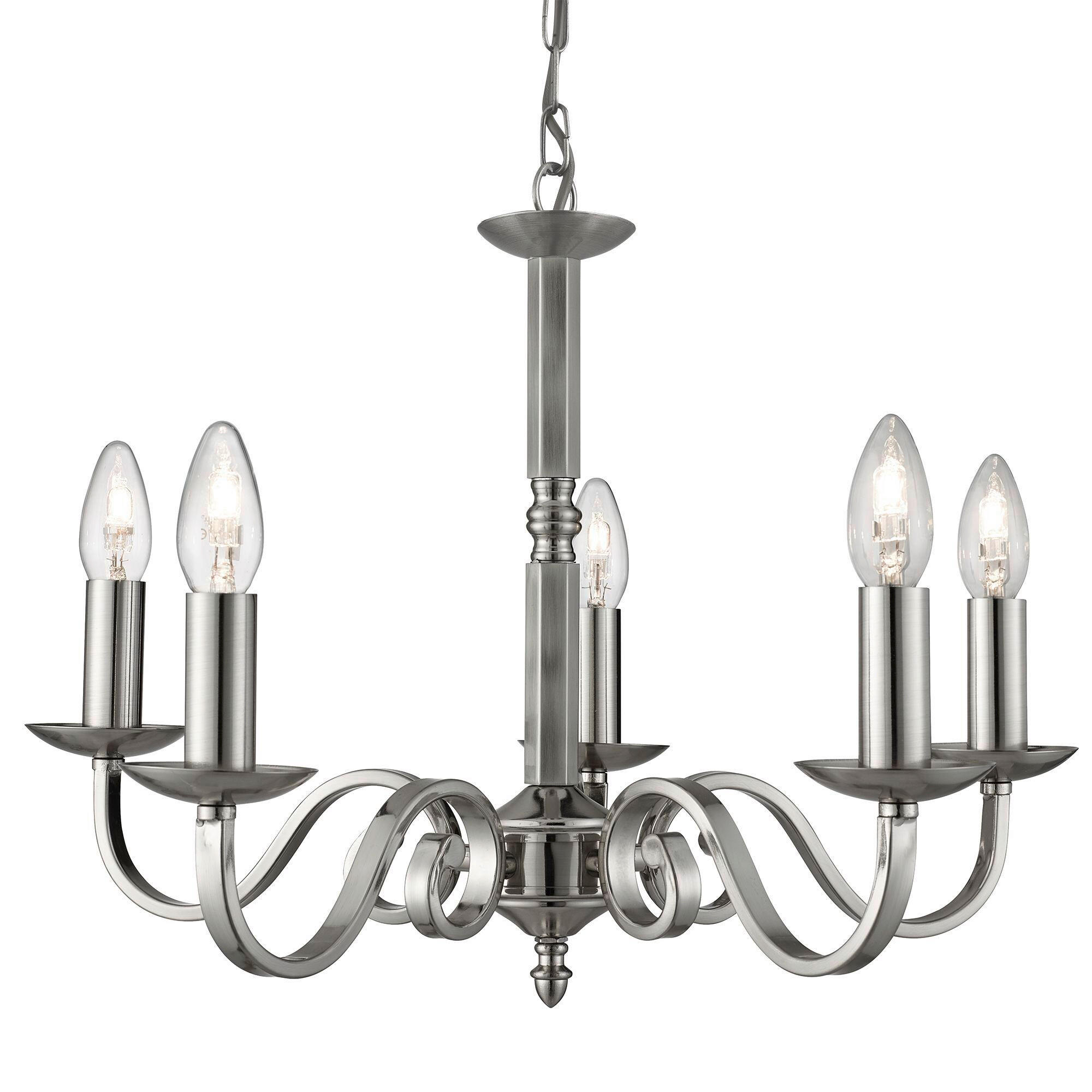 KRONLEUCHTER Richmond 52/94 cm   - Silberfarben, KONVENTIONELL, Metall (52/94cm) - Searchlight