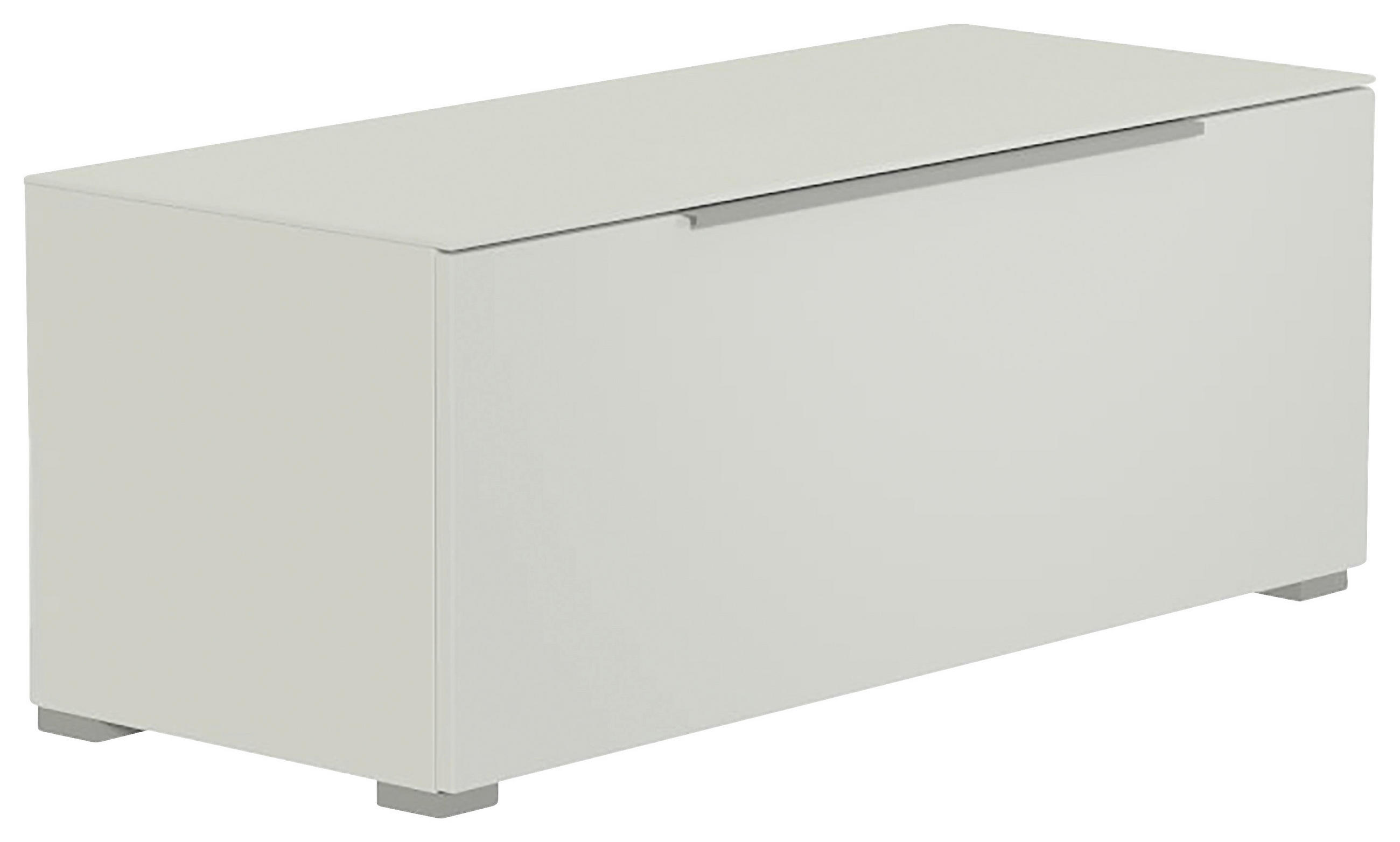 LOWBOARD 110/58/45 cm  - Weiss/Alufarben, Design, Glas/Holzwerkstoff (110/58/45cm) - Moderano