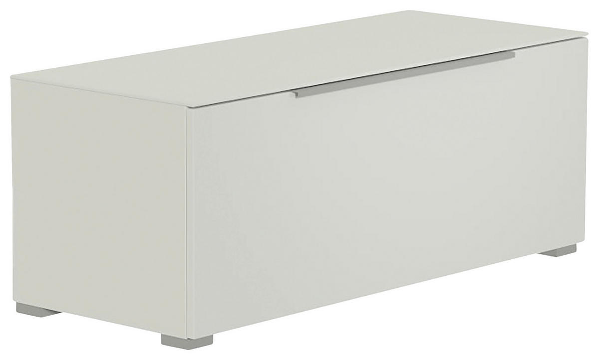 LOWBOARD  in 110/58/45 cm  - Alufarben/Weiß, Design, Glas/Holzwerkstoff (110/58/45cm) - Moderano