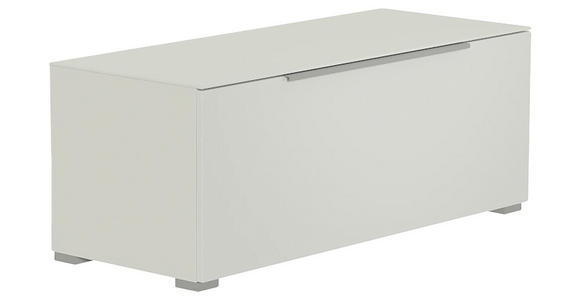 LOWBOARD  in 110/58/45 cm  - Alufarben/Weiß, Design, Glas/Holzwerkstoff (110/58/45cm) - Moderano