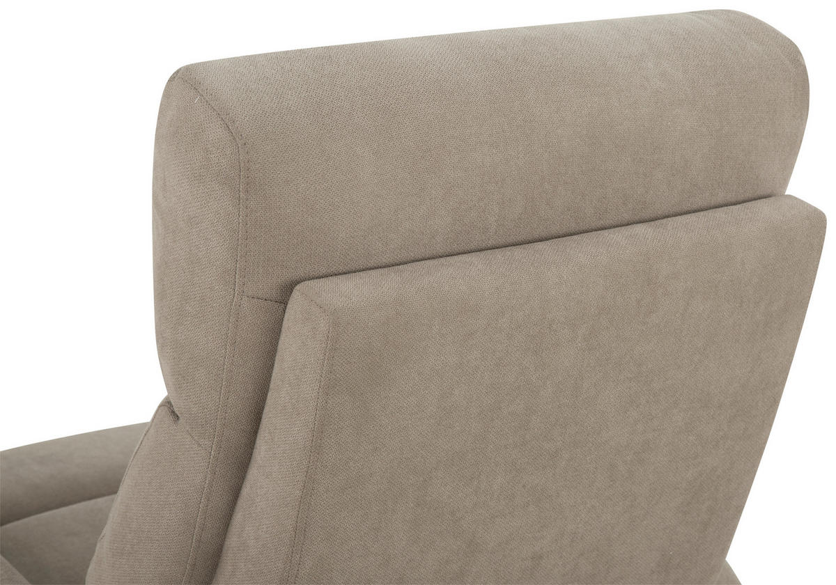 SITZGARNITUR Leinenoptik Taupe  - Taupe/Schwarz, KONVENTIONELL, Textil/Metall - P & B