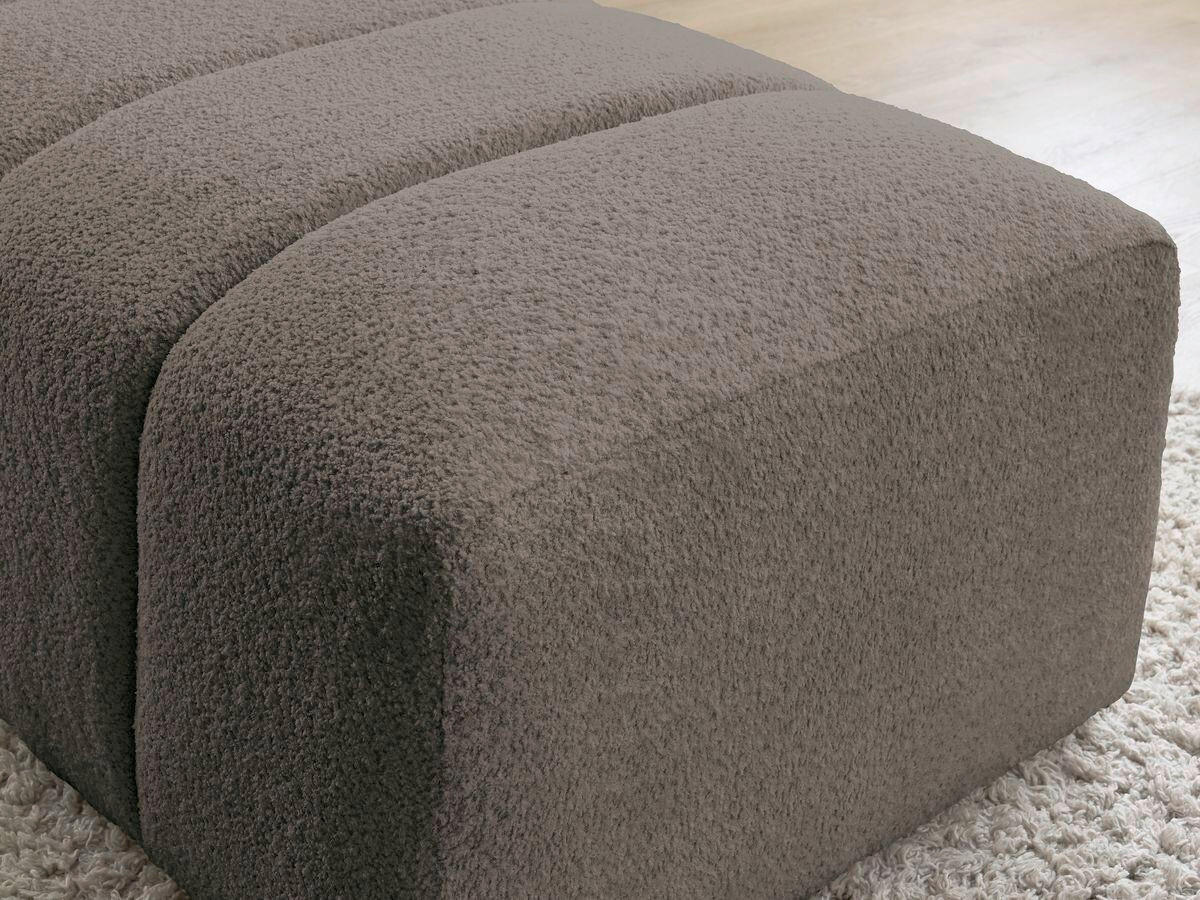 HOCKER ANNECY Bouclé Taupe  - Taupe/Schwarz, MODERN, Kunststoff/Textil (140/45/70cm)