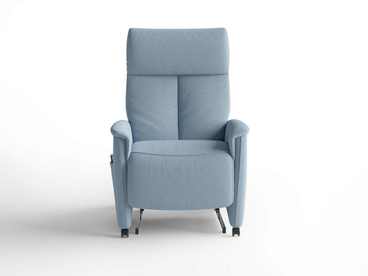RELAXAČNÉ KRESLO, textil, svetlomodrá - svetlomodrá/čierna, Basics, textil/plast (76/119/84cm) - Sit & More