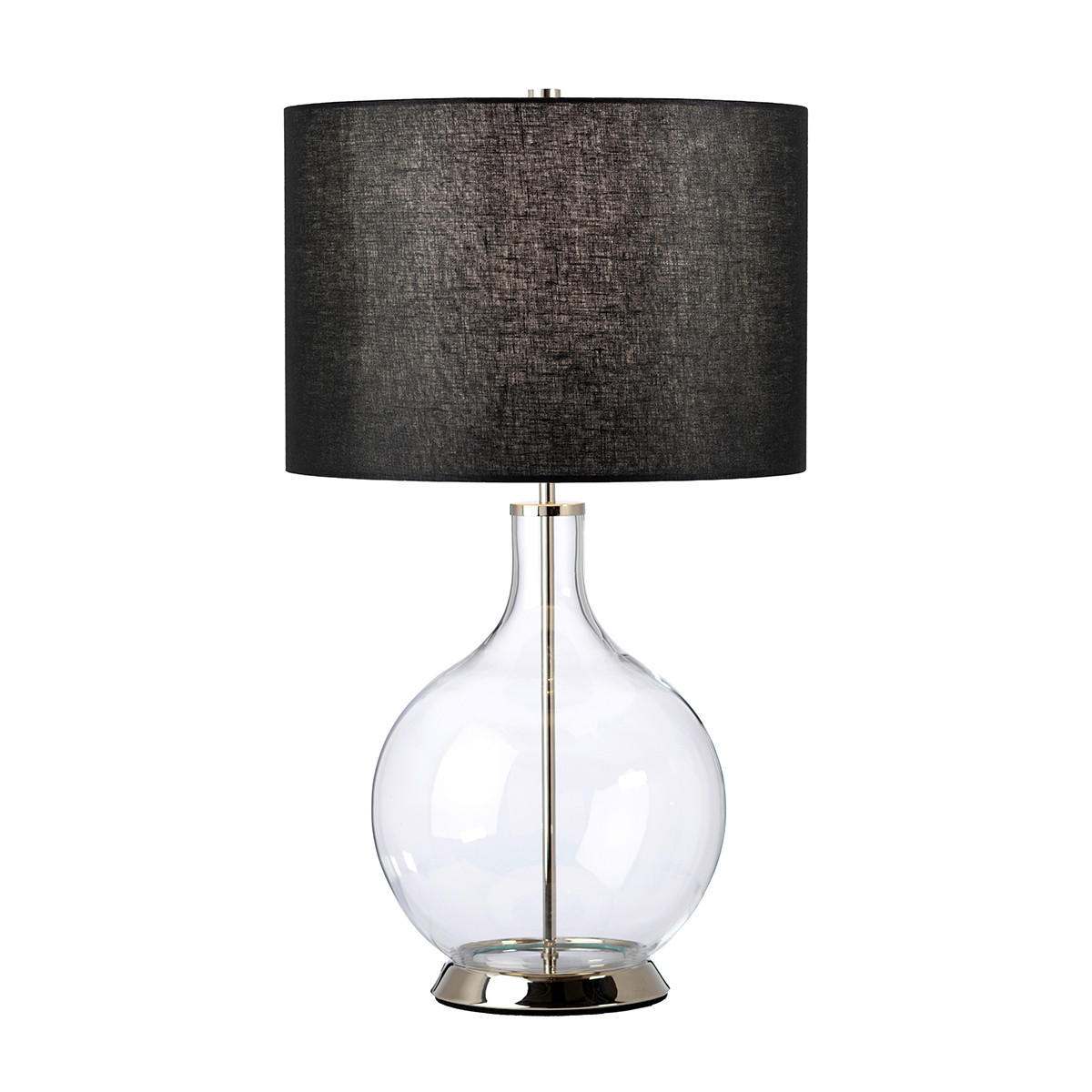 TISCHLEUCHTE 36/67 cm   - Nickelfarben, KONVENTIONELL, Glas/Textil (36/67cm) - Elstead Lighting