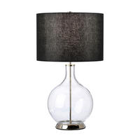 TISCHLEUCHTE 36/67 cm   - Nickelfarben, KONVENTIONELL, Glas/Textil (36/67cm) - Elstead Lighting