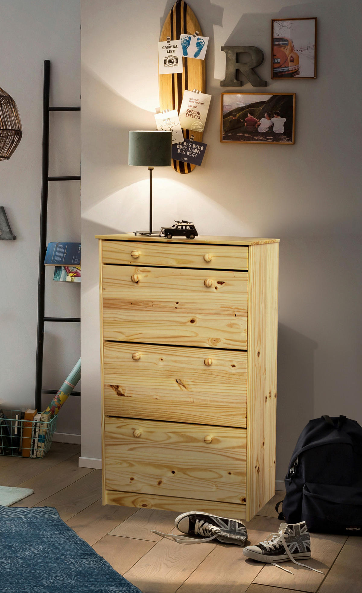 SKOSKÅP - naturfärgad, Natur, trä (80/128/27cm) - Livetastic