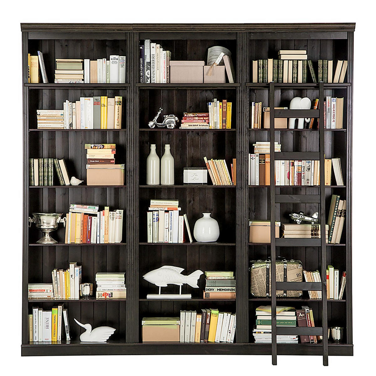 BÜCHERWAND Kiefer massiv Kieferfarben, Dunkelbraun  - Dunkelbraun/Kieferfarben, Design, Holz (223/222/34cm) - Livetastic