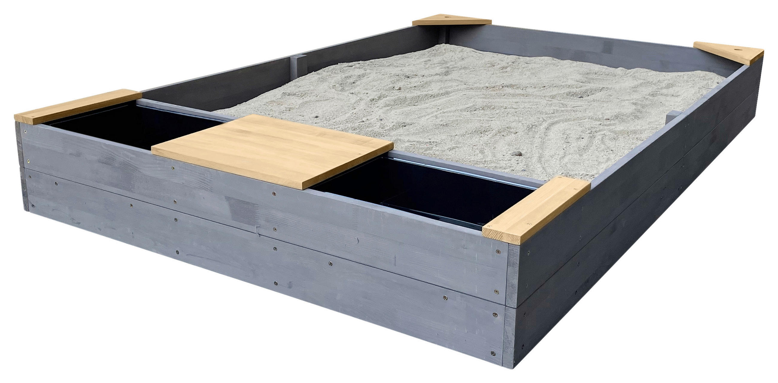 SANDKASTEN  - Braun/Grau, KONVENTIONELL, Holz (115/21,8/180cm) - Ambia Garden