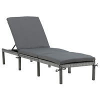 SONNENLIEGE 59/84/198 cm  - Grau, KONVENTIONELL, Kunststoff/Textil (59/84/198cm) - Gardenson