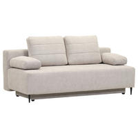 SCHLAFSOFA  mit Stoffauswahl, Liegefunktion, Schlafen auf Sitzhöhe, Rücken echt Flachgewebe Beige  - Beige/Schwarz, KONVENTIONELL, Textil/Metall (197/75/100cm) - Carryhome