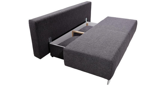 SCHLAFSOFA Webstoff Anthrazit - Chromfarben/Anthrazit, Design, Textil/Metall (194/88/88cm) - Novel