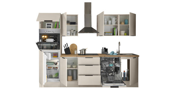 KÜCHENBLOCK   in Kaschmir  - Kaschmir/Schwarz, Basics, Holzwerkstoff/Metall (280/211/60cm) - Xora