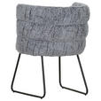 STUHL - Greige/Schwarz, Design, Textil/Metall (62/80/62cm) - Novel