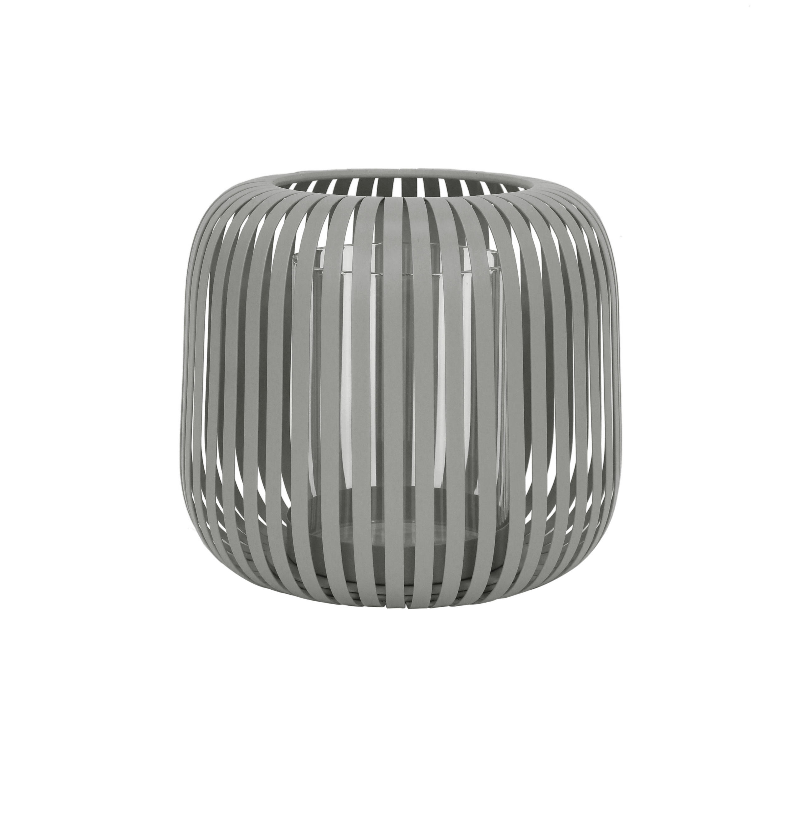 KERZENHALTER - Grau, Design, Glas/Metall (23/27cm) - Ambia Home