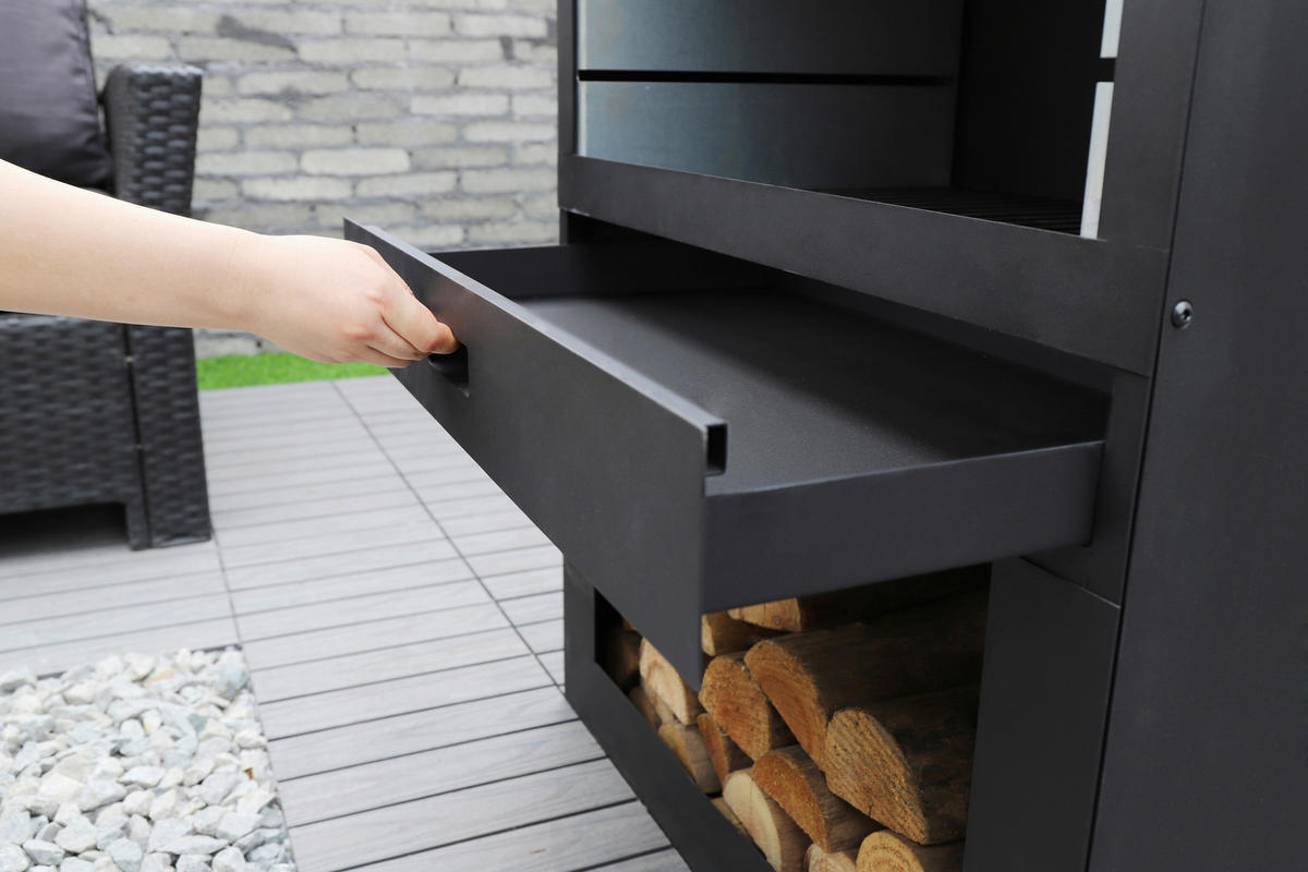 GRILOVACÍ MÍSA - černá, Konvenční, kov (41/70/229cm)