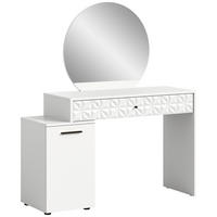 KOZMETIČNA MIZA leseni material  - bela/visoki sijaj, Design, umetna masa/leseni material (117/138/42cm) - MID.YOU