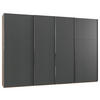 SCHWEBETÜRENSCHRANK in Graphitfarben, Eichefarben  - Chromfarben/Eichefarben, Basics, Holzwerkstoff/Metall (350/216/65cm) - MID.YOU