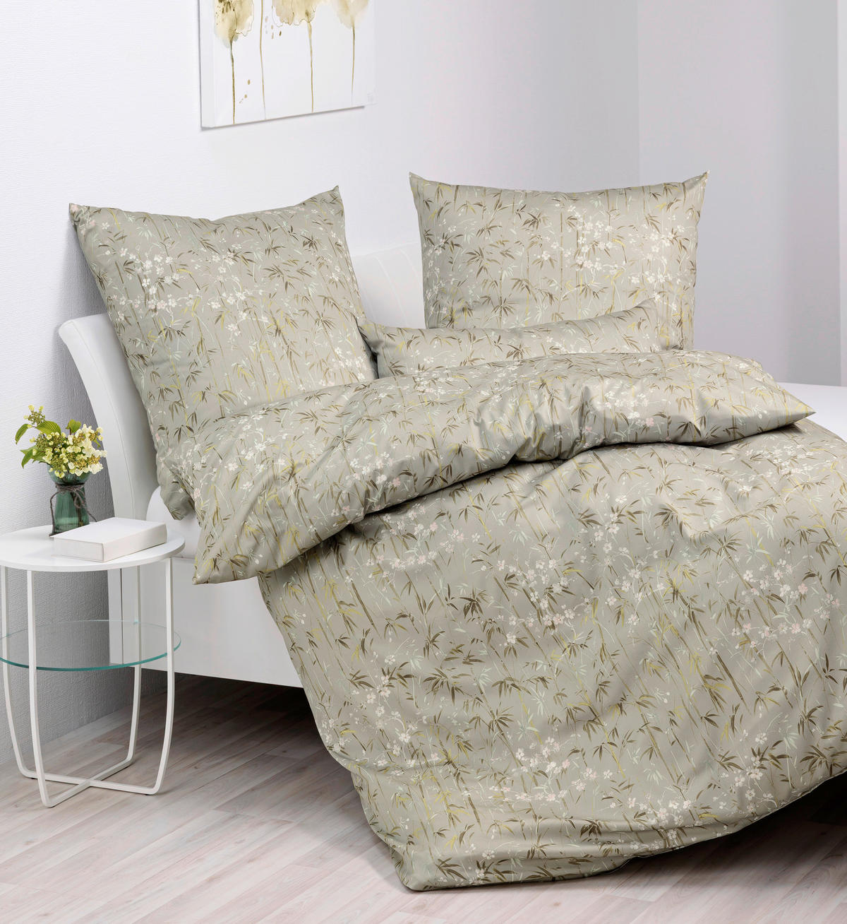 BETTWÄSCHE 155/220 cm  - Olivgrün, Design, Textil (155/220cm) - Janine