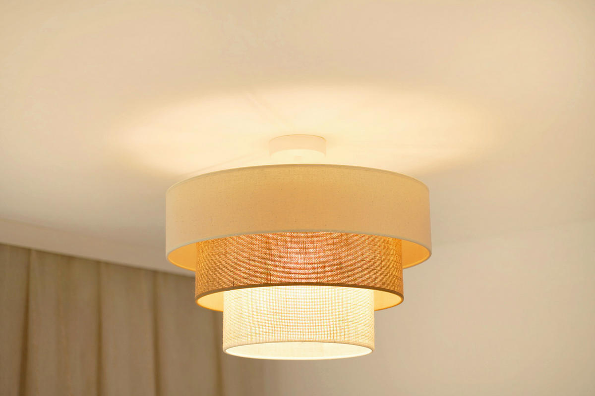 DECKENLEUCHTE Denver Luneta 45/37 cm  - Multicolor, Natur, Textil (45/37cm)