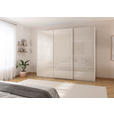 SCHWEBETÜRENSCHRANK 301/223/68 cm 3-türig Weiß, Champagner  - Champagner/Weiß, KONVENTIONELL, Glas/Holzwerkstoff (301/223/68cm) - Novel