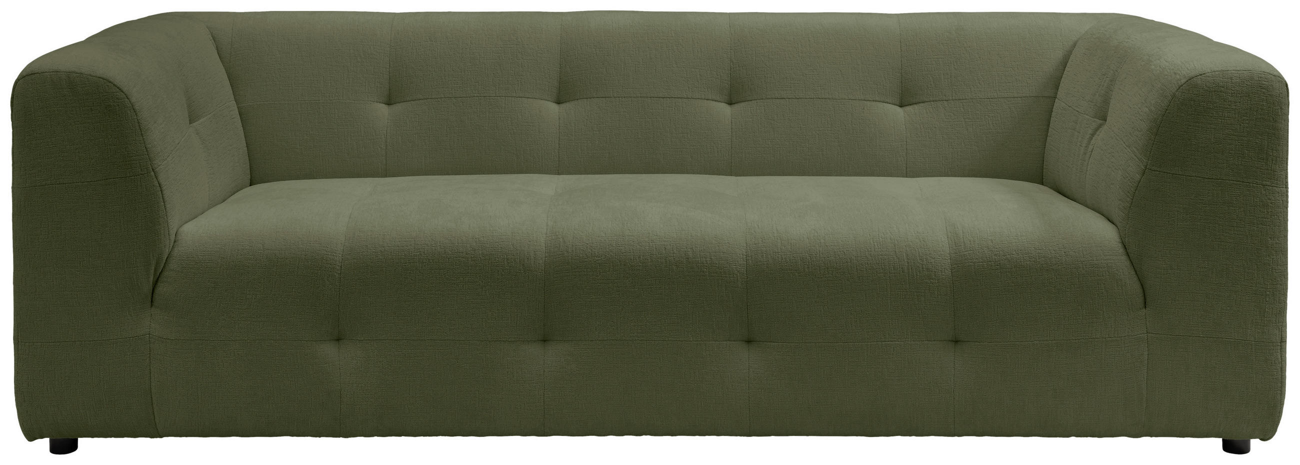 2,5-SITZER in Mikrofaser Grün - Schwarz/Grün, Design, Kunststoff/Textil (218/72/95cm) - Livetastic