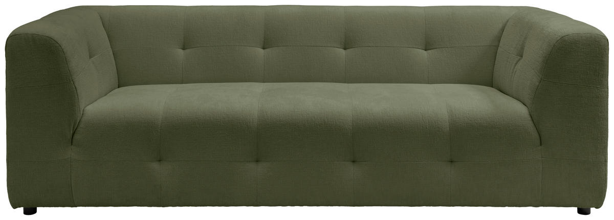 2,5-SITZER in Mikrofaser Grün  - Schwarz/Grün, Design, Kunststoff/Textil (218/72/95cm) - Livetastic