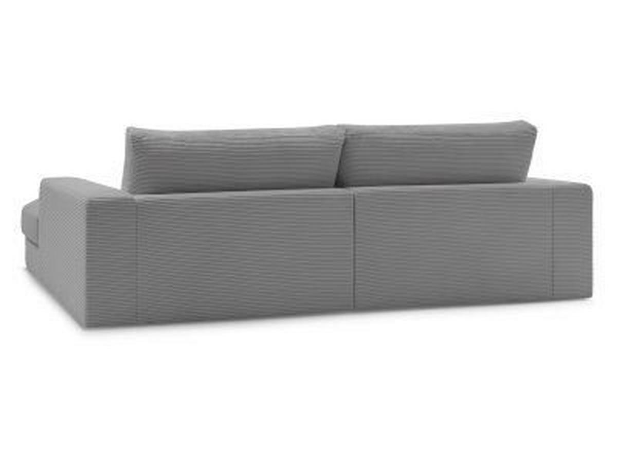 ECKSOFA  LEONARD Dunkelgrau Cord  - Dunkelgrau/Schwarz, MODERN, Kunststoff/Textil (159/274cm)