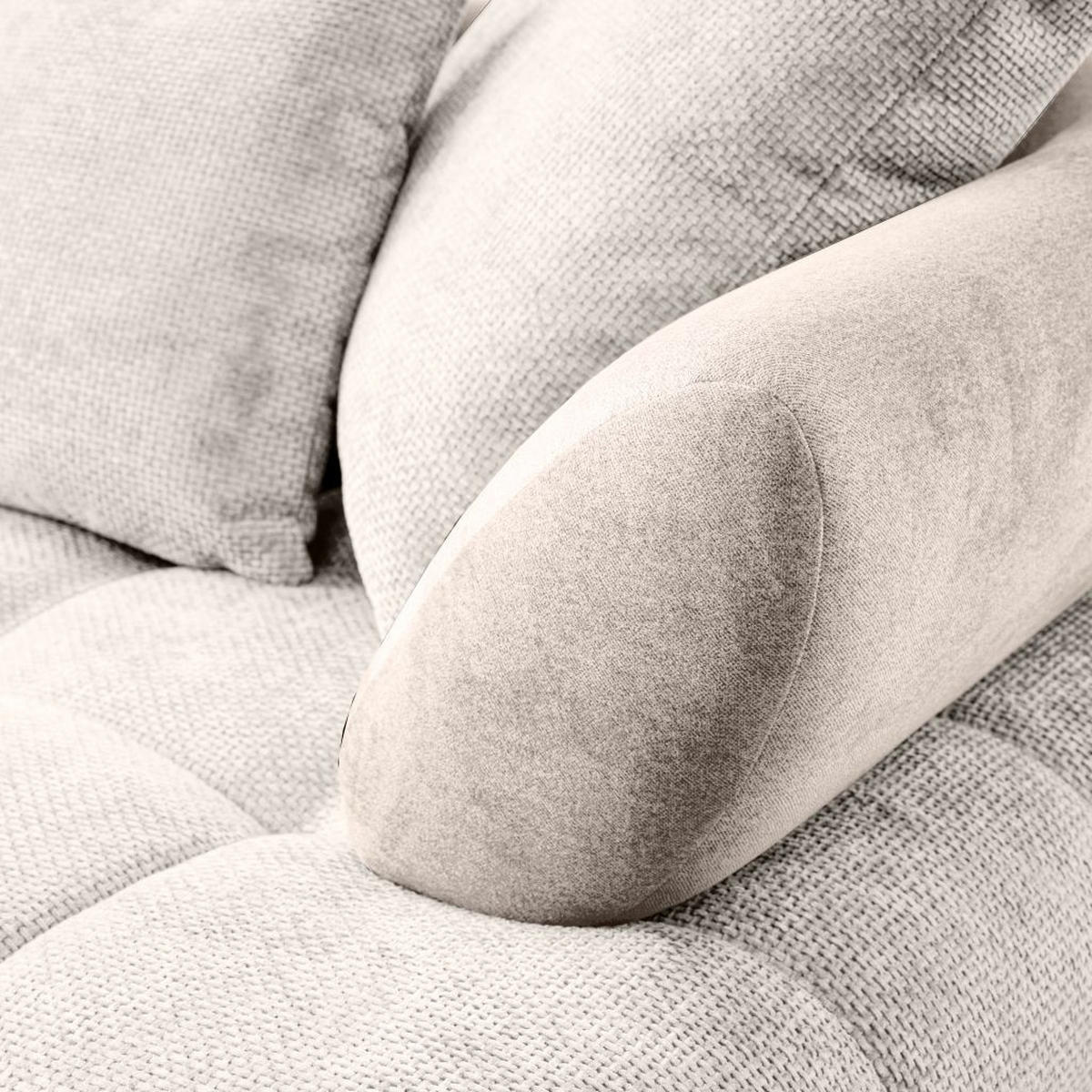 HÖRNSOFFA i chenille beige  - beige/svart, Modern, metall/textil (184/262cm) - MID.YOU