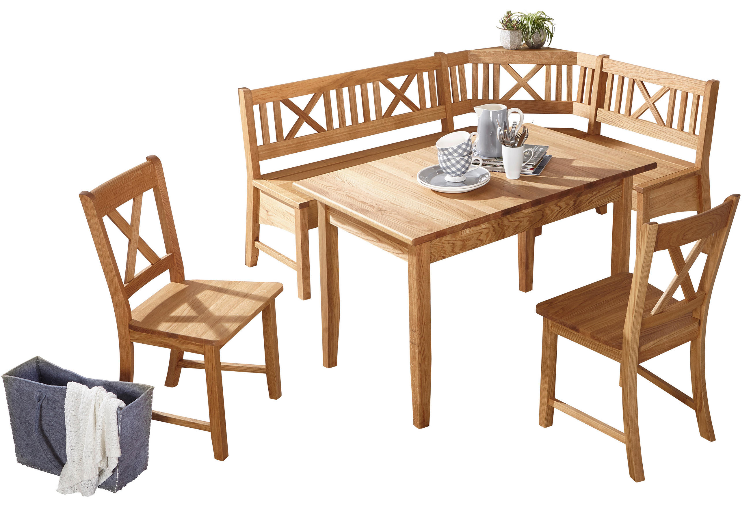 ECKBANKGRUPPE Holz Wildeiche  - Wildeiche, Romantik / Landhaus, Holz (179/137cm) - Venda