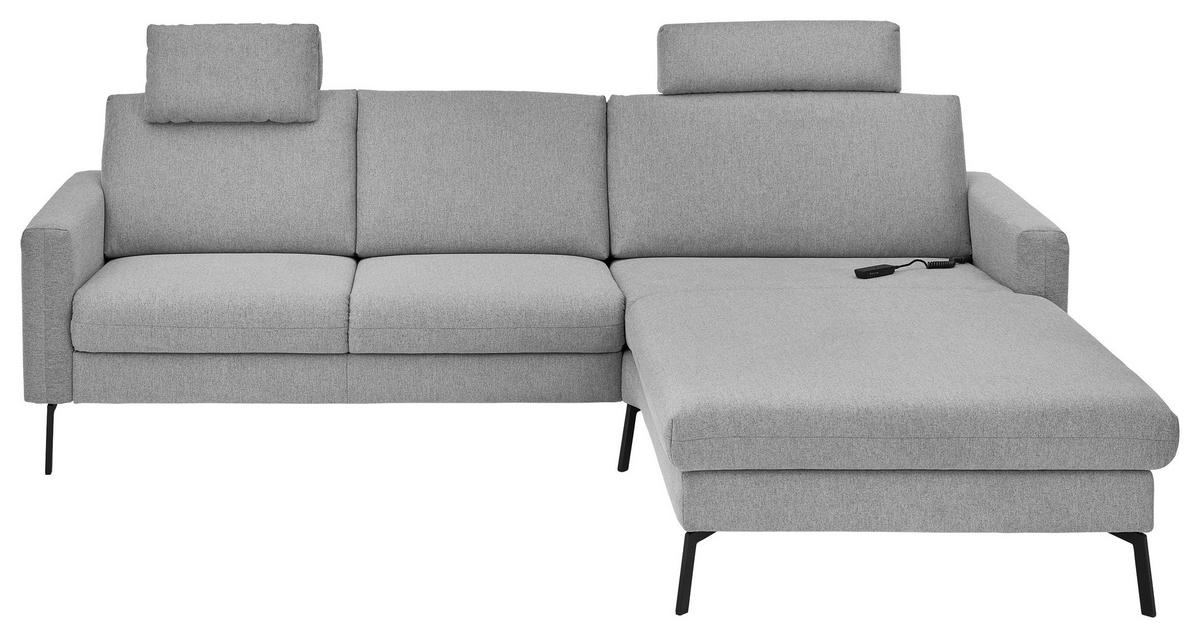 ECKSOFA Grau Flachgewebe  - Schwarz/Grau, Design, Textil/Metall (270/187cm) - Musterring