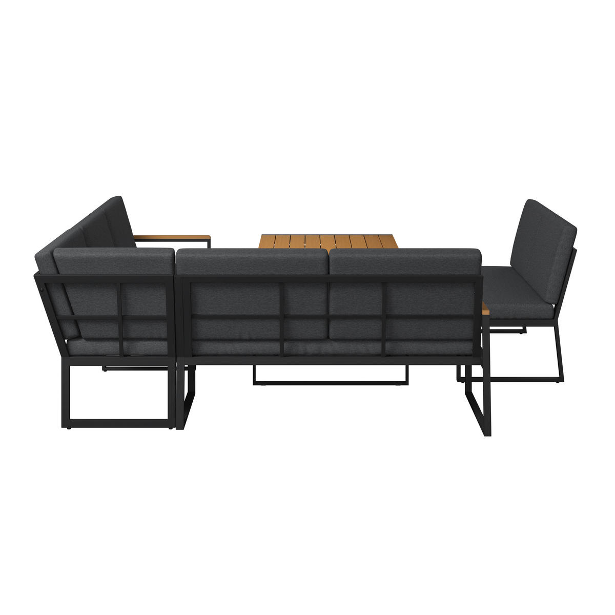 DINING-LOUNGESET Eisen  - Anthrazit/Naturfarben, MODERN, Kunststoff/Textil (230/80/230cm) - Ambia Garden