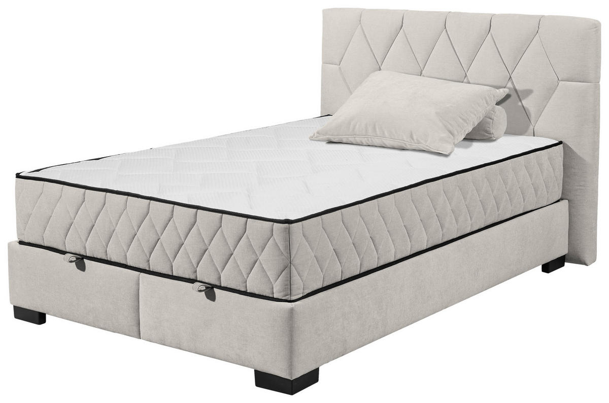 BOXBETT 140/200 cm  in Beige  - Beige/Schwarz, Modern, Holzwerkstoff/Kunststoff (140/200cm) - MID.YOU