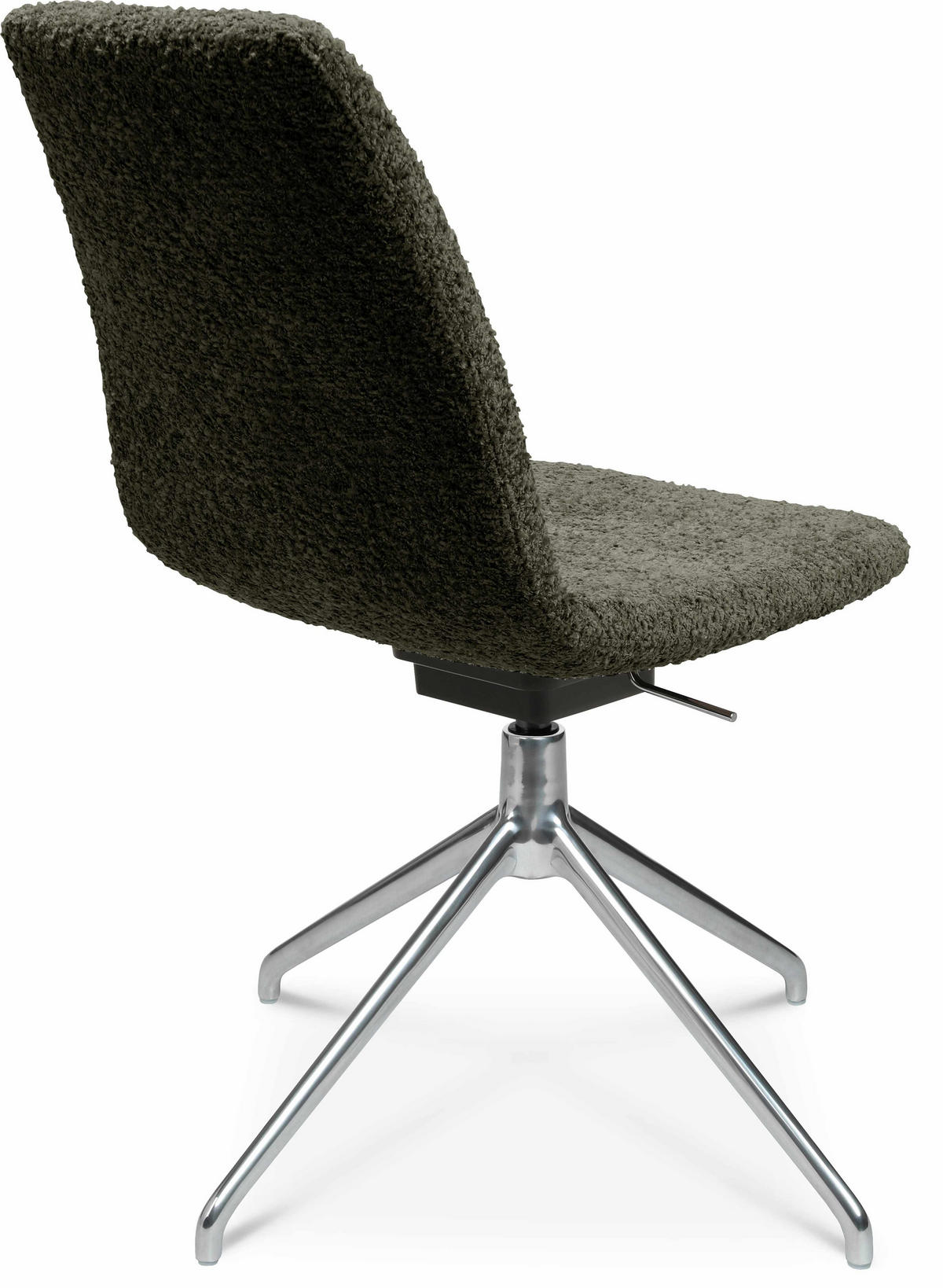 STUHL  in Aluminium Bouclé  - Dunkelgrün/Alufarben, Design, Textil/Metall (46/81,5-84,5/55cm) - Johann Jakob