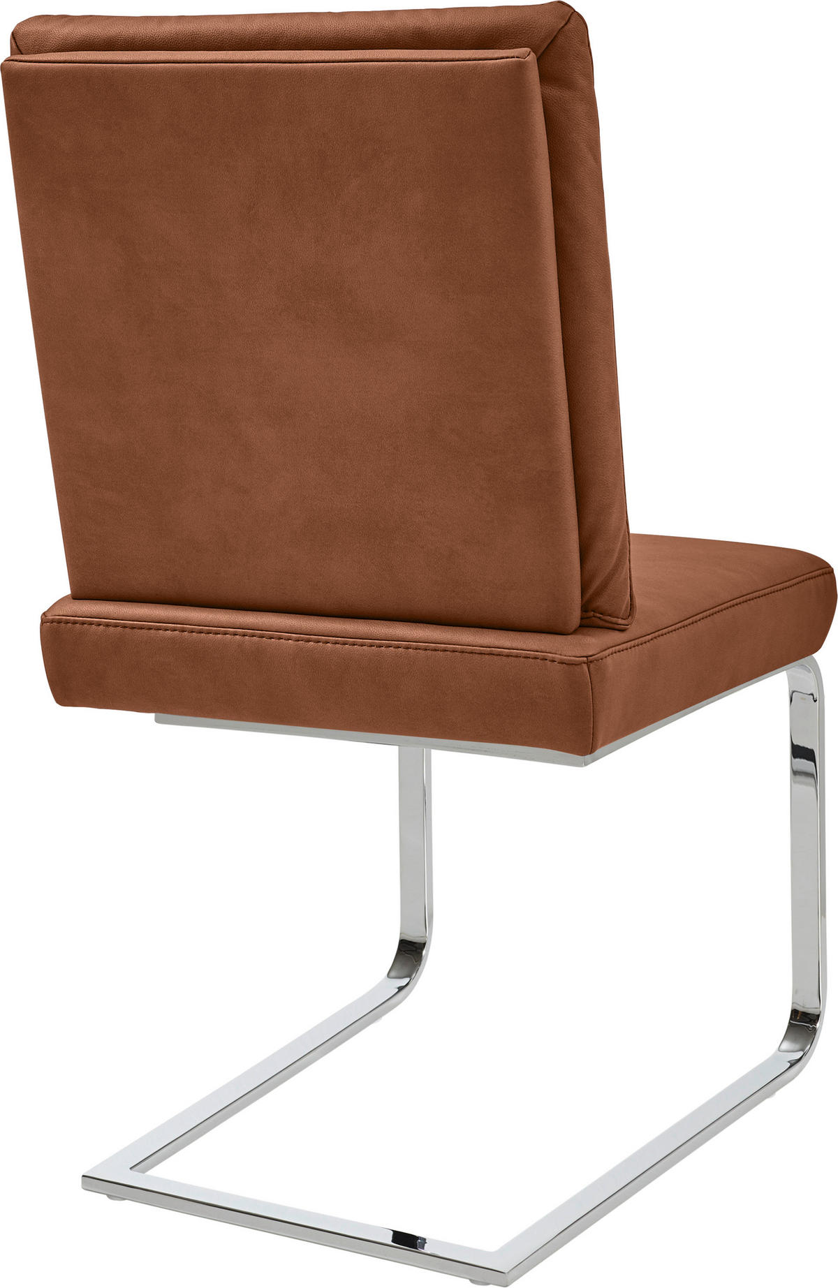 SCHWINGSTUHL  in Stahl Mikrofaser  - Chromfarben/Braun, Design, Textil/Metall (46/92/60cm) - Dieter Knoll