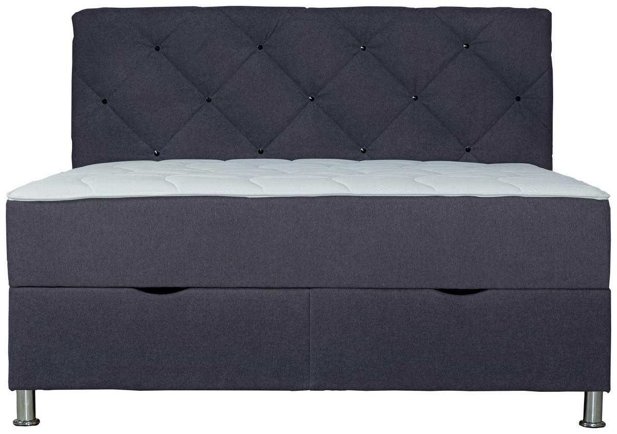 BOXBETT 180/200 cm  in Anthrazit  - Chromfarben/Anthrazit, Design, Kunststoff/Textil (180/200cm) - Boxxx