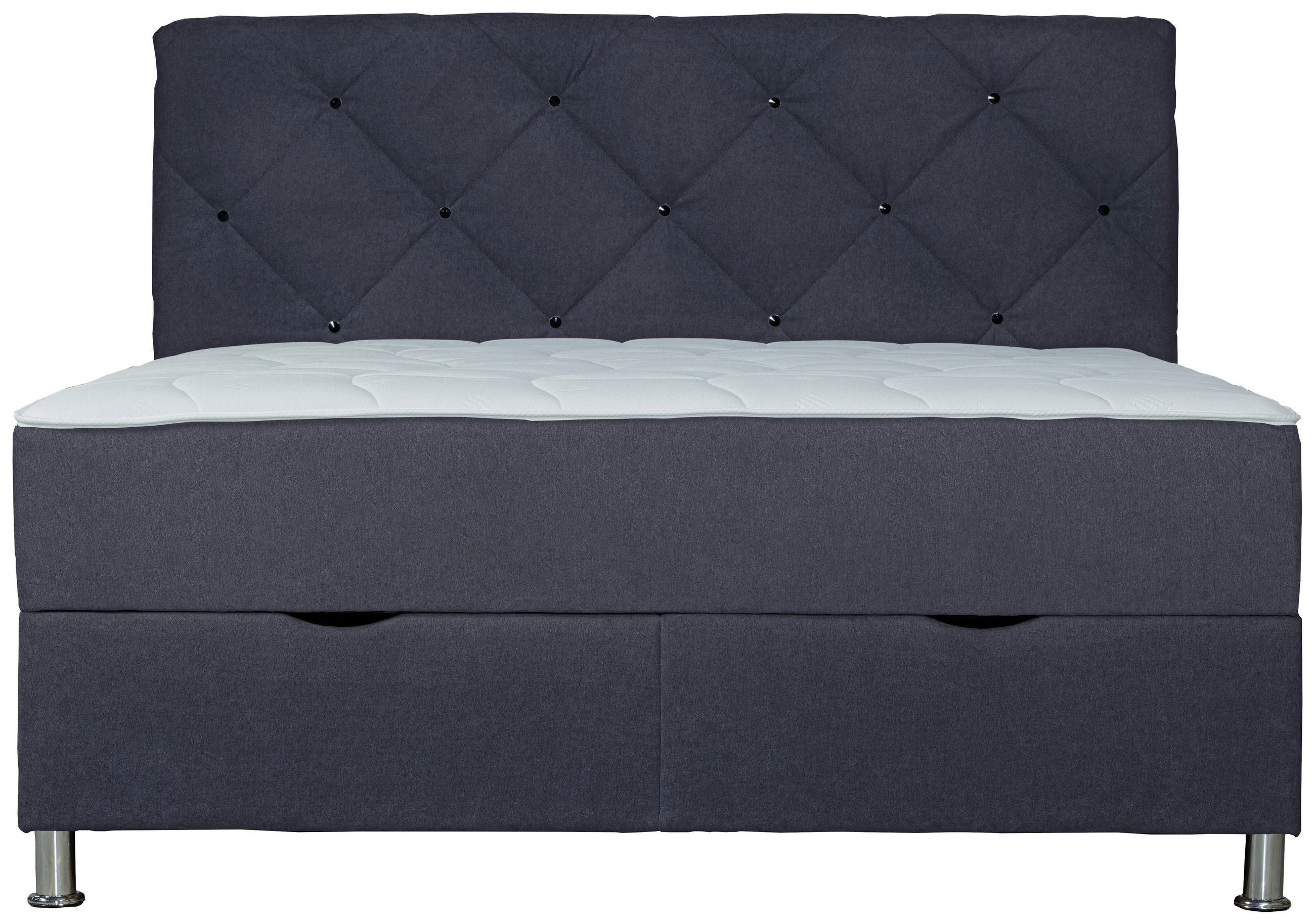 Thumbnail - Boxxx Boxbett, Anthrazit, Textil, H3, Höhe ca. 26 cm, 160x200 cm, Bettkasten, gepolstertes Kopfteil, Stoffauswahl, in ve...