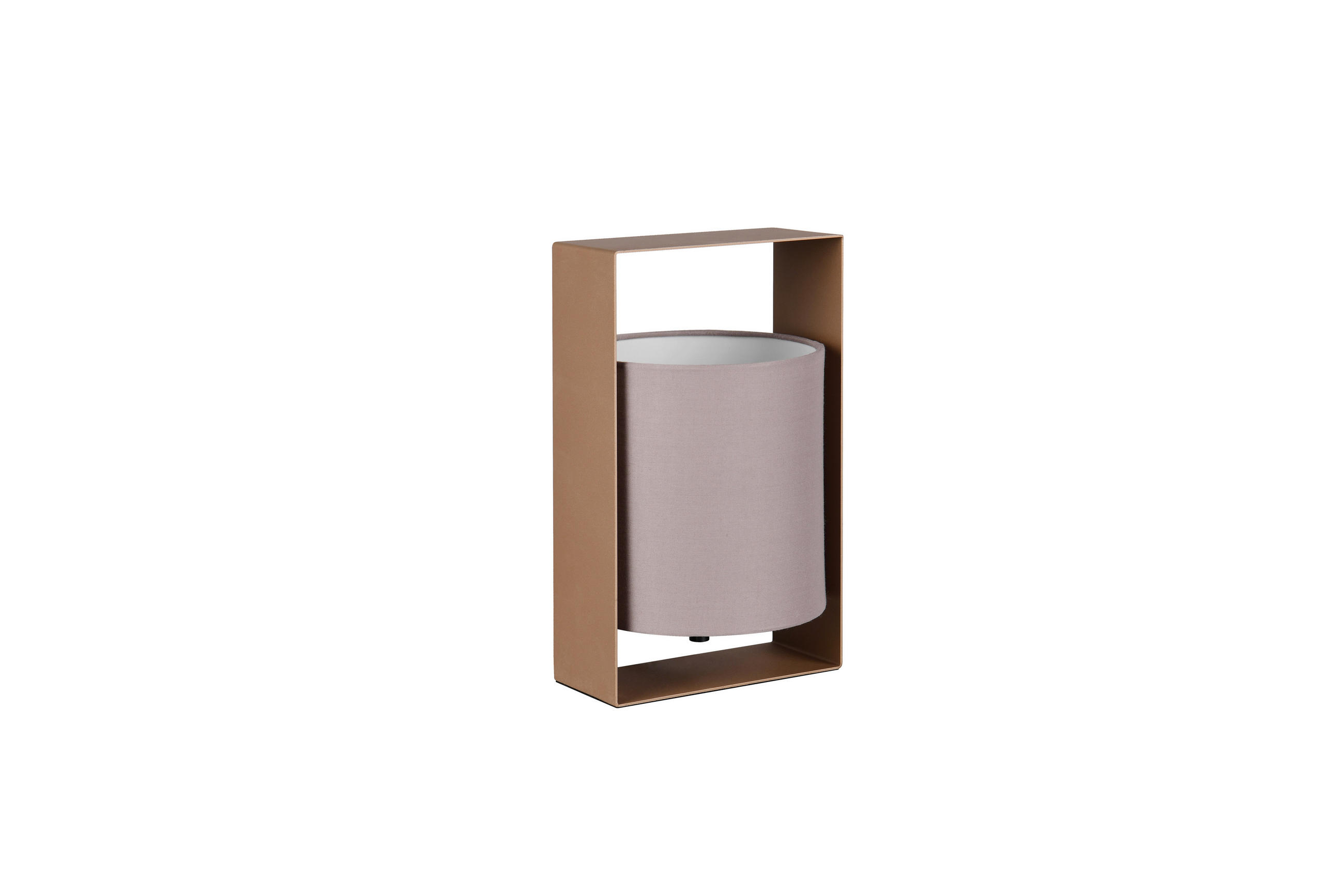 TISCHLEUCHTE 16/15/27 cm   - Taupe/Braun, Design, Textil/Metall (16/15/27cm)