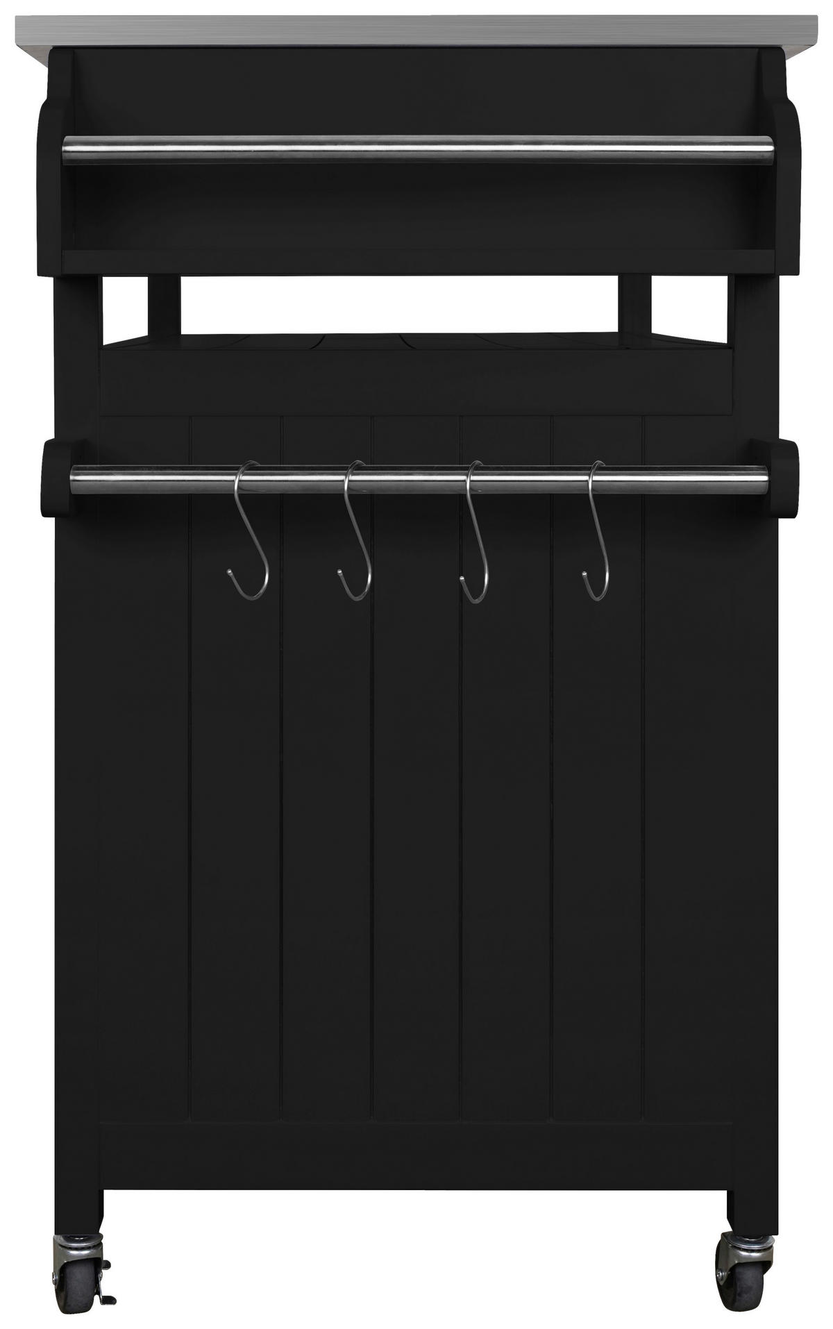 KÜCHENINSEL   in Schwarz, Edelstahlfarben  - Edelstahlfarben/Silberfarben, Basics, Holzwerkstoff/Metall (110/127/89/53cm) - MID.YOU