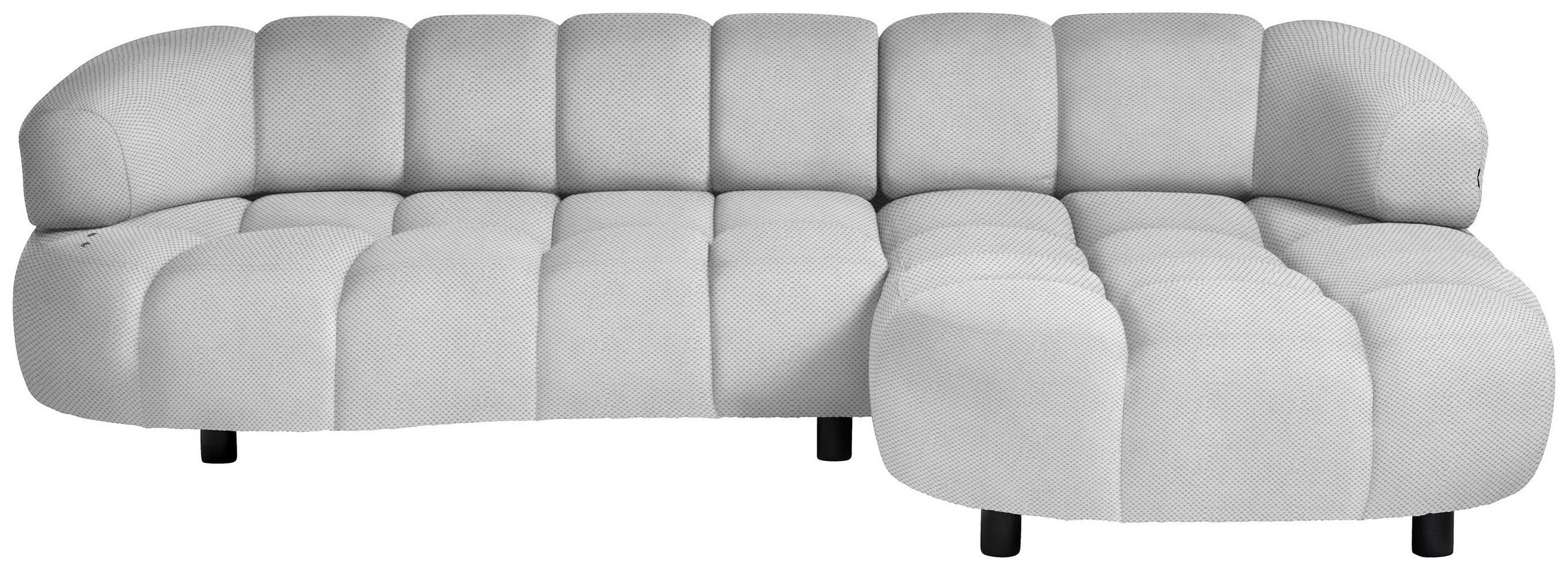ECKSOFA in Webstoff Silberfarben  284/183 cm  - Silberfarben/Schwarz, Design, Holz/Textil (284/183cm) - Welnova