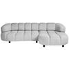 ECKSOFA in Webstoff Silberfarben  284/183 cm  - Silberfarben/Schwarz, Design, Holz/Textil (284/183cm) - Welnova