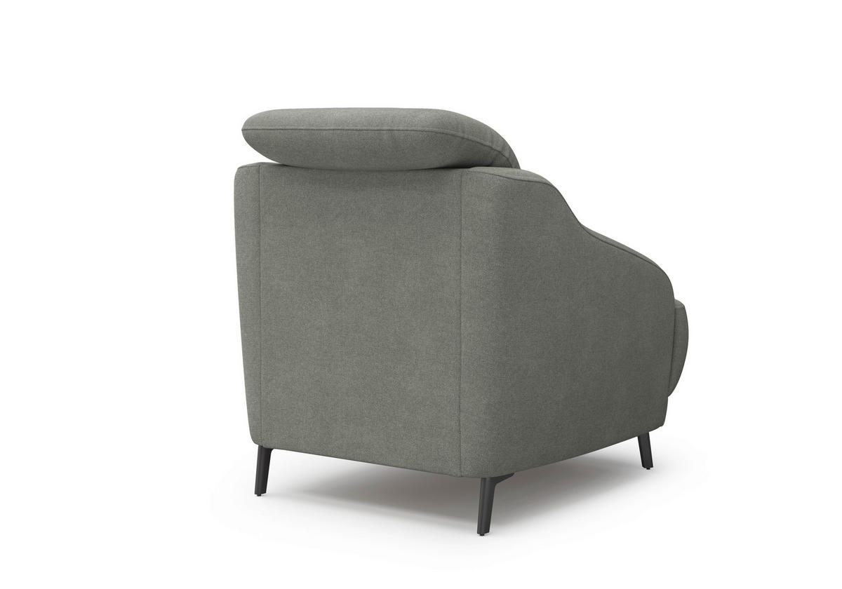 SESSEL in Mikrofaser Schlammfarben  - Schlammfarben/Schwarz, MODERN, Textil/Metall (87/93/104cm) - Sit & More