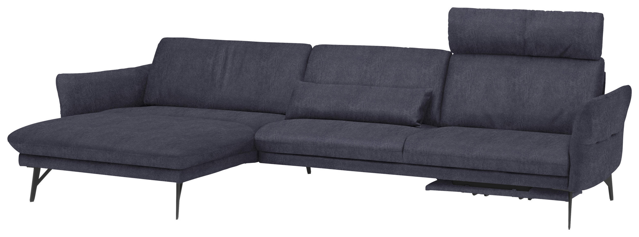 Thumbnail - Himolla Ecksofa, Blau, Grau, Textil, Uni, Ottomane links, L-Form, 330x174 cm, Blauer Engel, Goldenes M, Emas, Typenauswa...