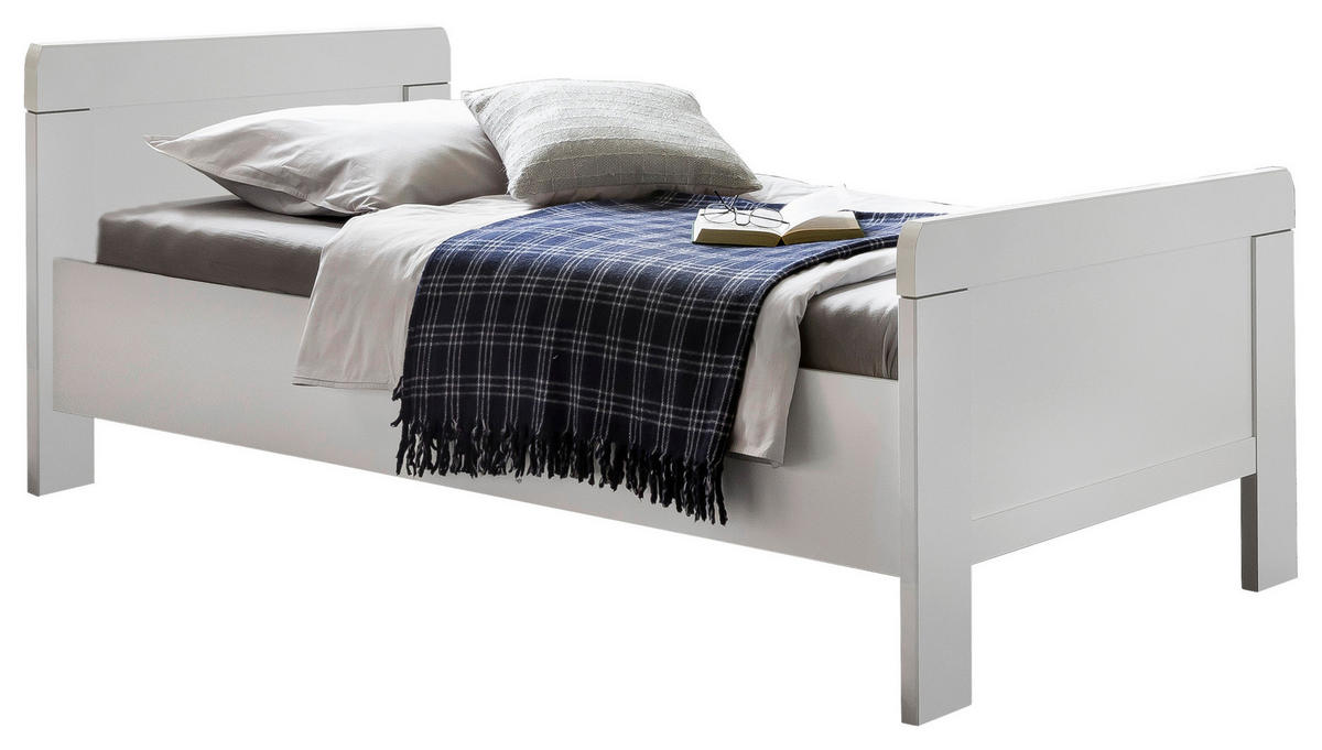 BETT 100/200 cm  in Weiss   - Weiss, Konventionell, Holzwerkstoff (100/200cm) - MID.YOU